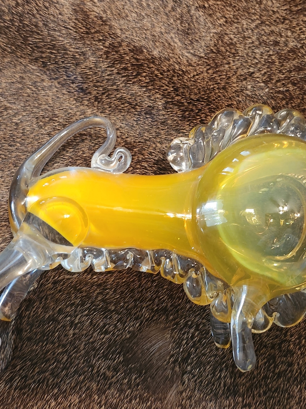 Vintage Murano Style Amber Art Glass Charging Bull Sculpture - Hand Blown